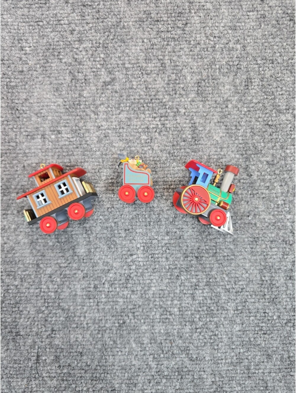 Hallmark 1989 “The Ornament Express” Set of 3 Train Christmas Ornaments in Box - Picture 2 of 7